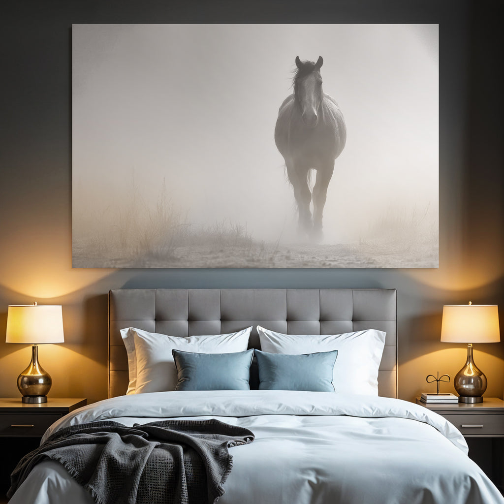 Pferd Im Nebel Ruhige Stimmung