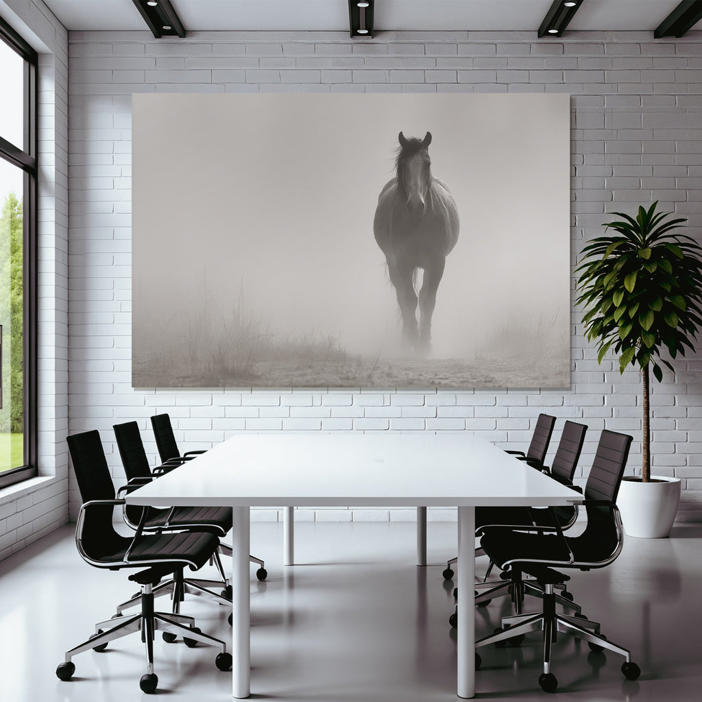 Pferd Im Nebel Ruhige Stimmung