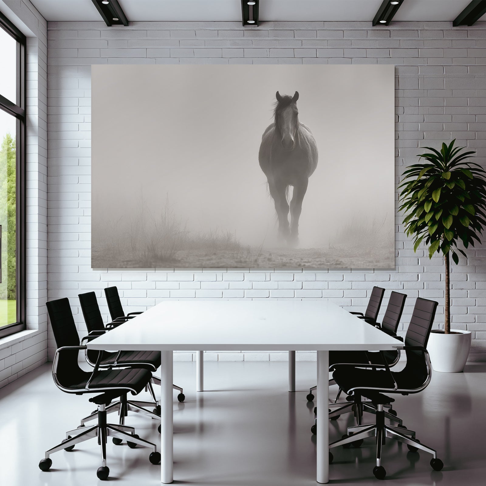 Pferd Im Nebel Ruhige Stimmung