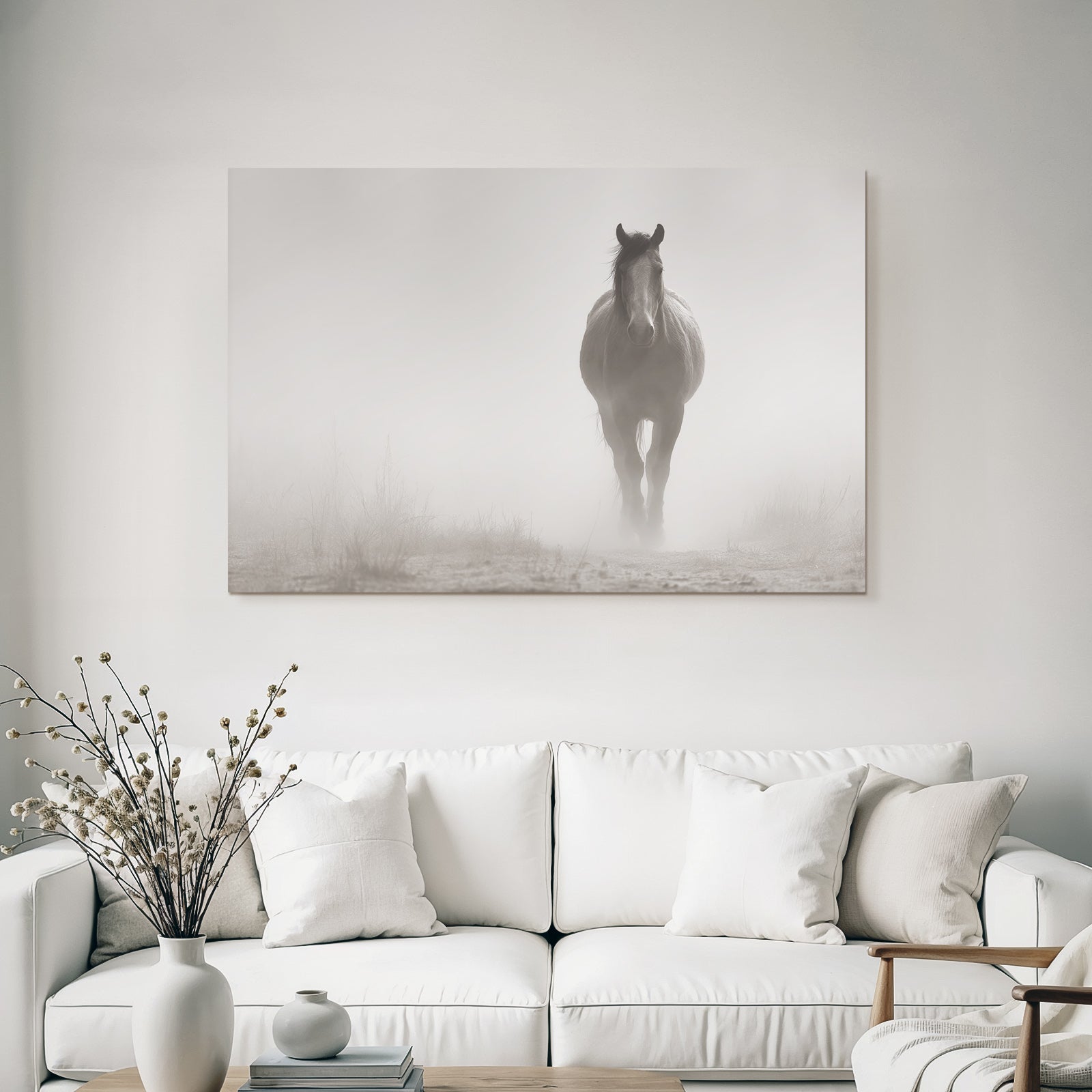 Pferd Im Nebel Ruhige Stimmung
