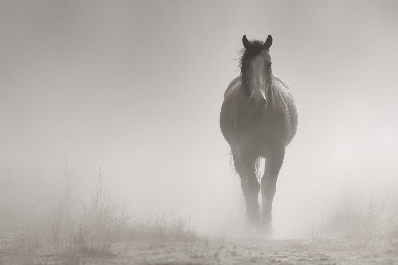 Pferd Im Nebel Ruhige Stimmung | Fotografie | Kunstgattungen