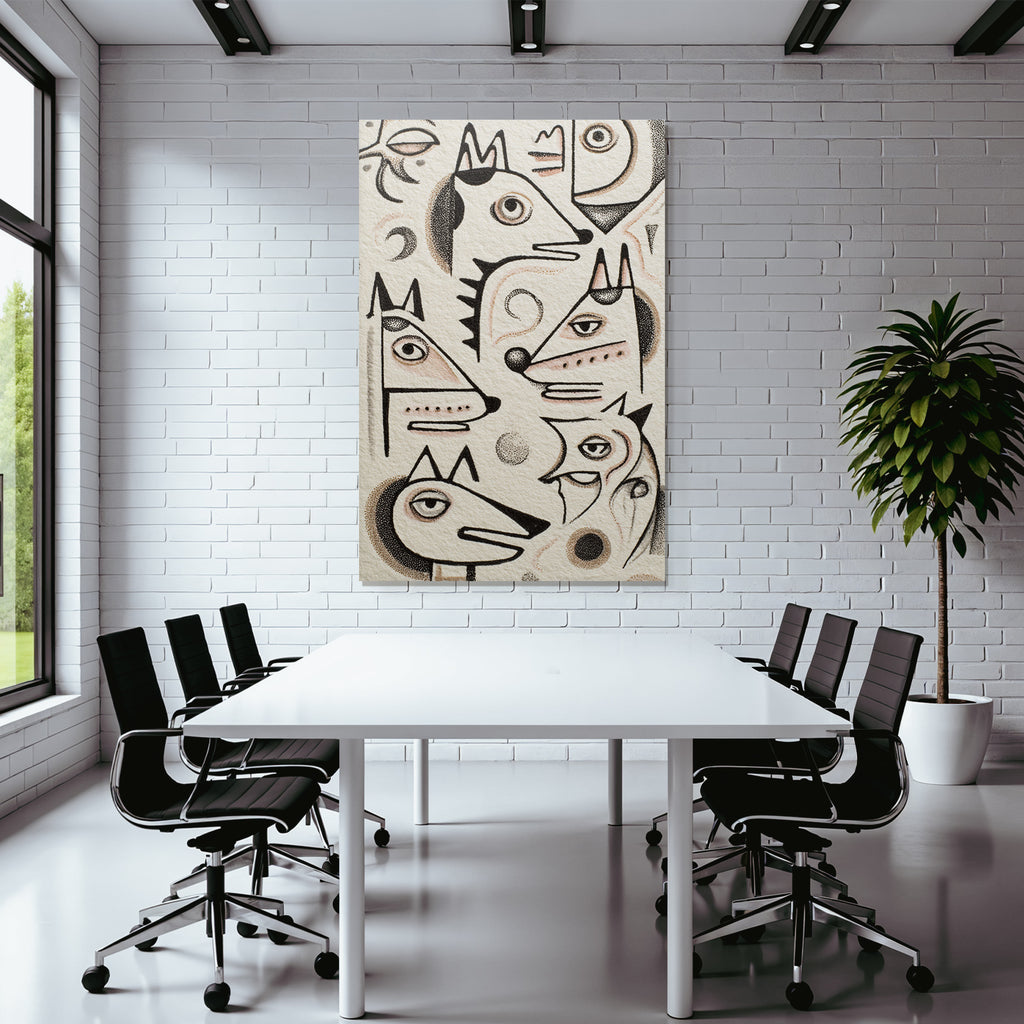 Abstracte Hundeköpfe Mit Geomatischen Formen