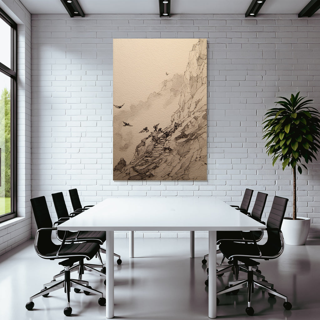 Berglandschaft Hiker Abenteür Illustration
