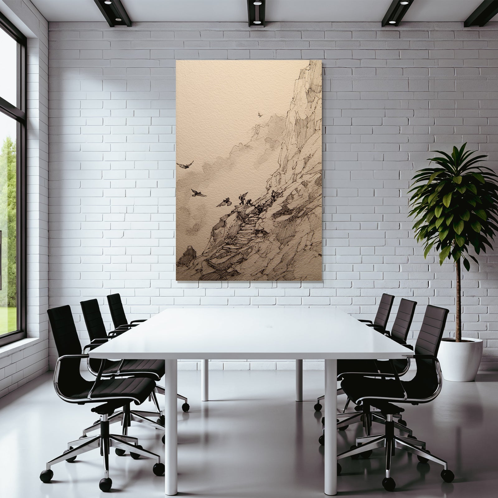 Berglandschaft Hiker Abenteür Illustration