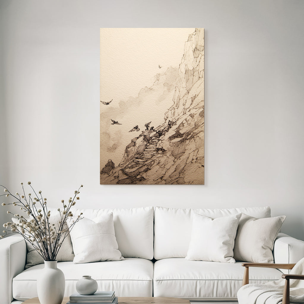 Berglandschaft Hiker Abenteür Illustration