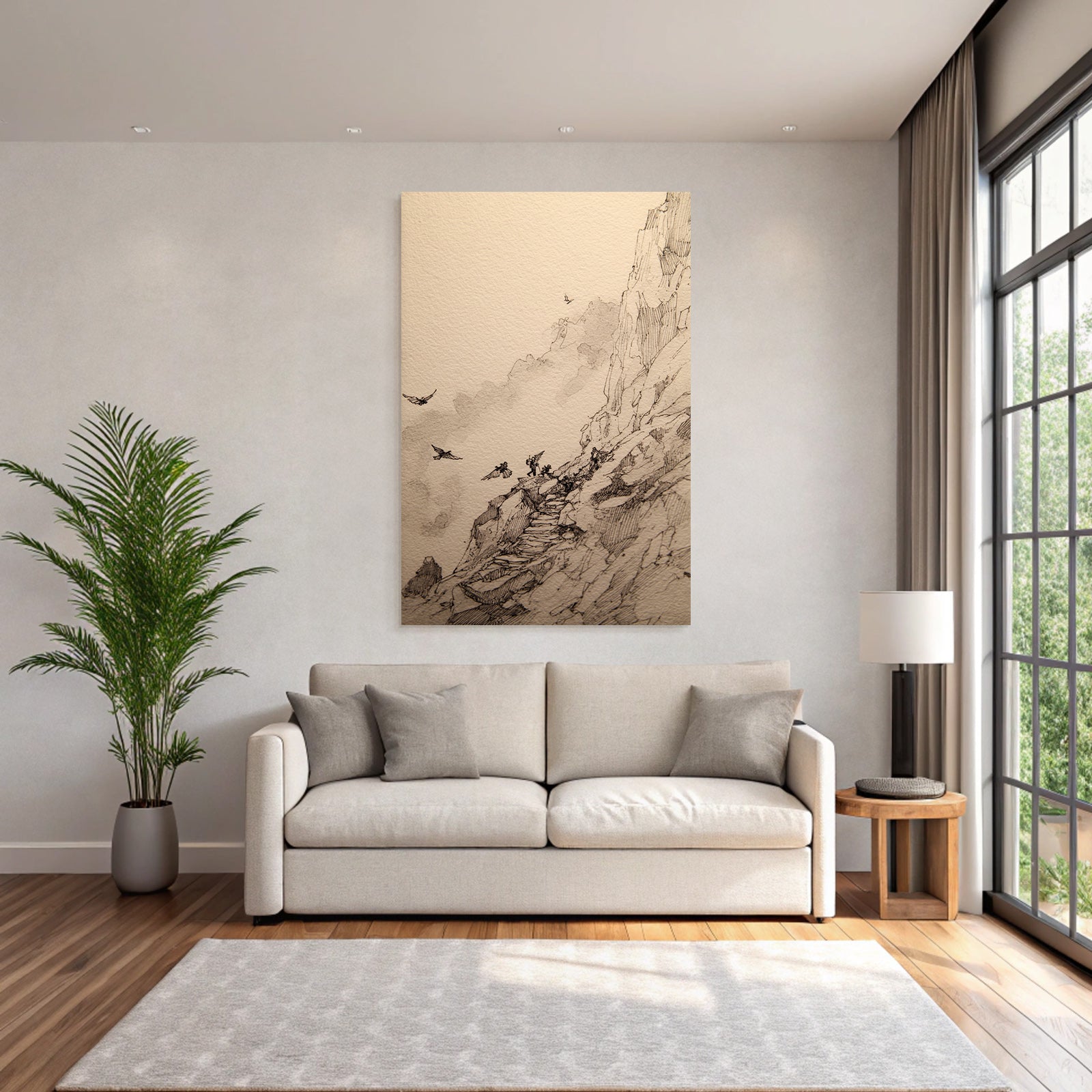 Berglandschaft Hiker Abenteür Illustration