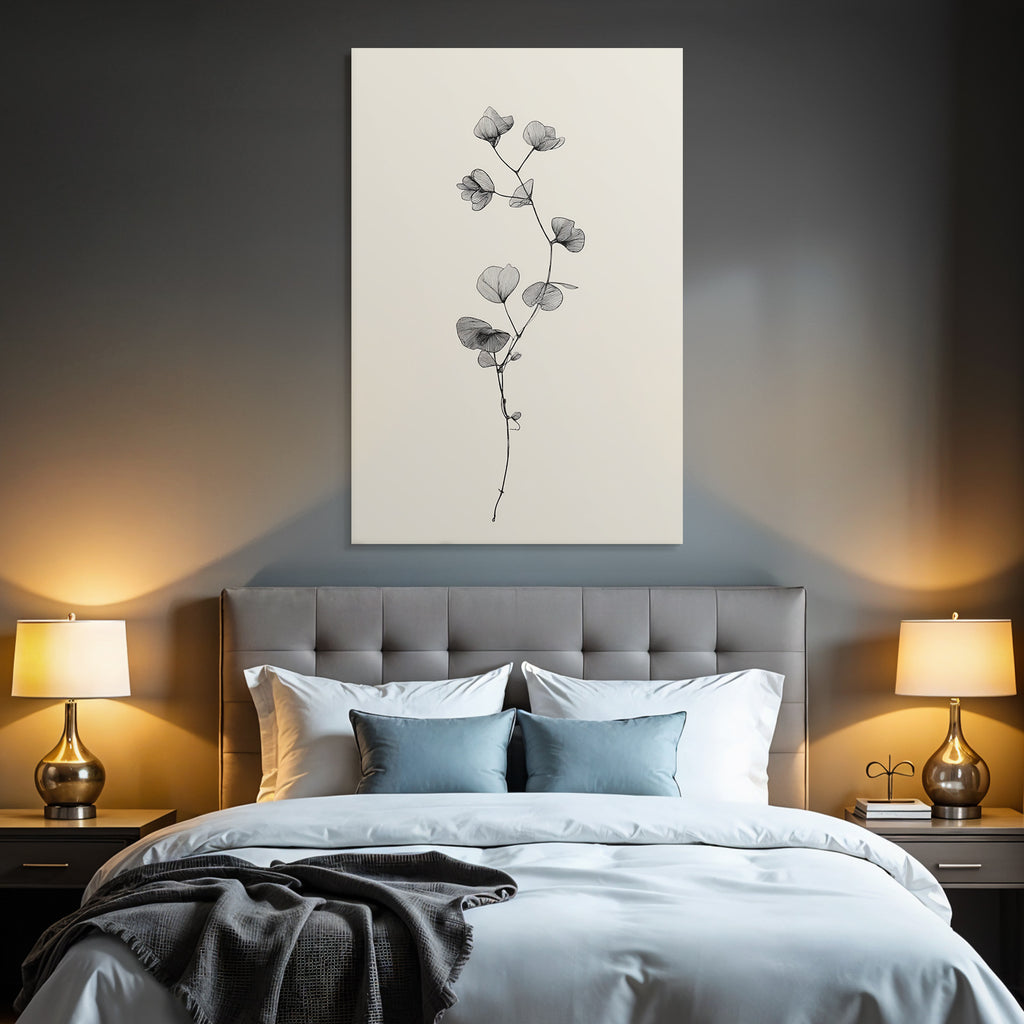 Botanische Illustration Mit Blatt Und Blumenzeichnung