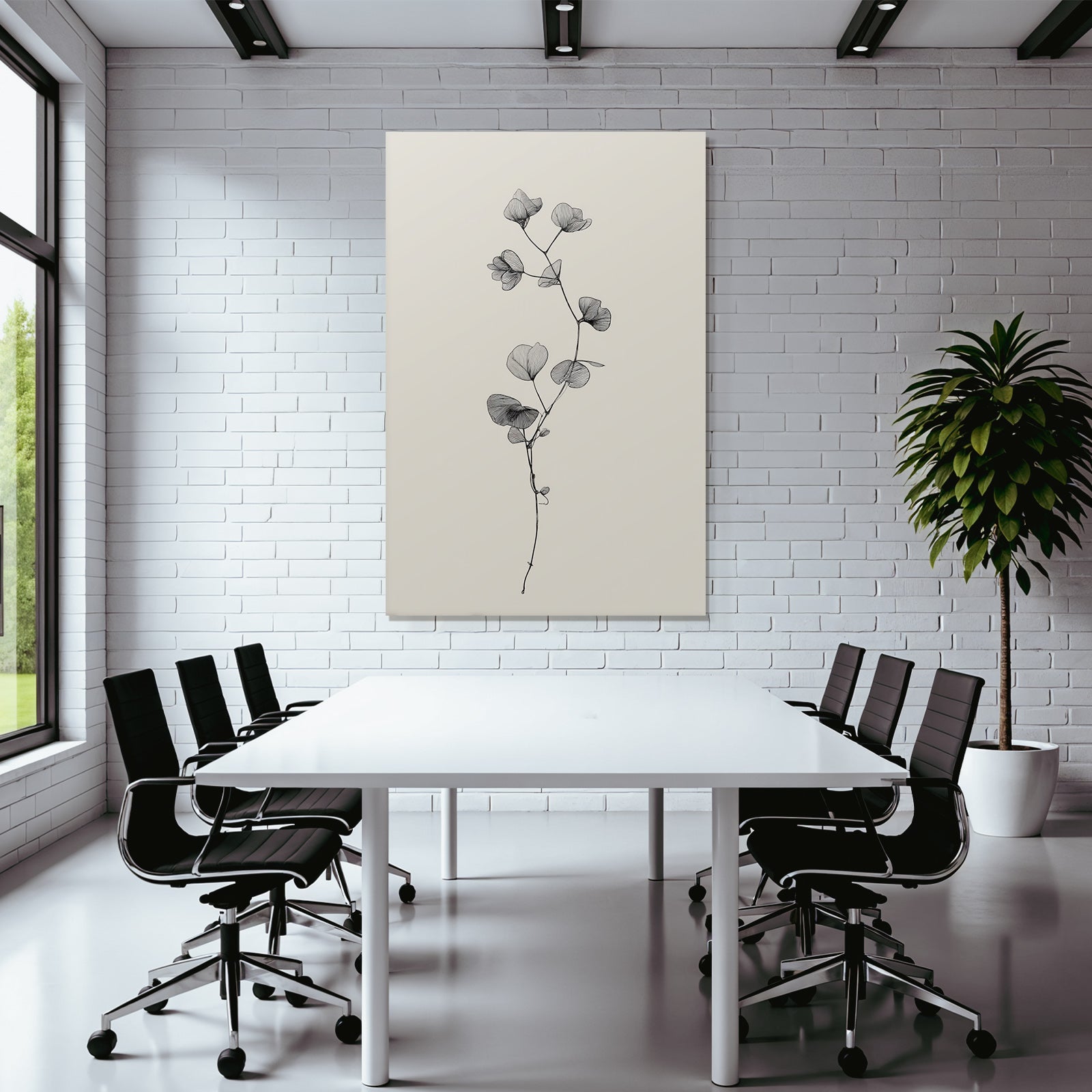 Botanische Illustration Mit Blatt Und Blumenzeichnung