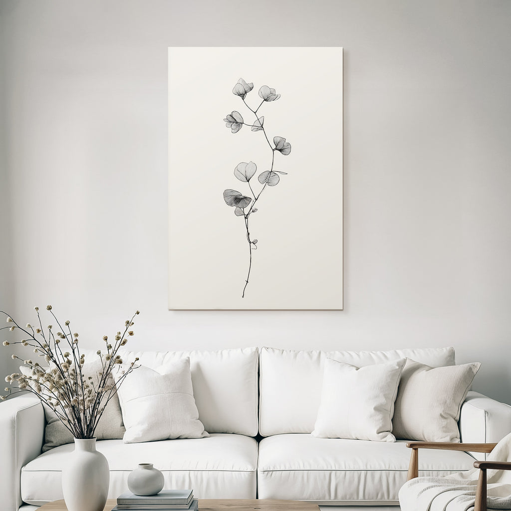 Botanische Illustration Mit Blatt Und Blumenzeichnung