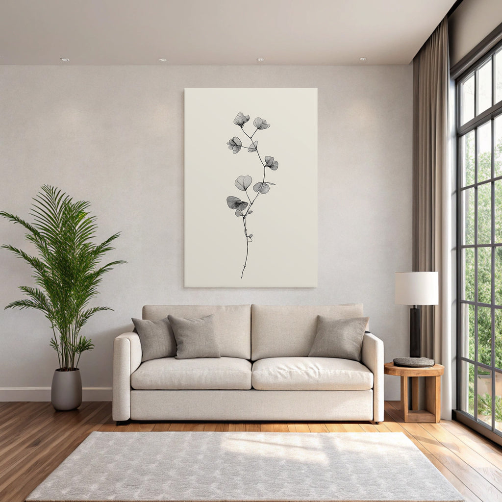 Botanische Illustration Mit Blatt Und Blumenzeichnung