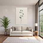 Botanische Illustration Mit Blatt Und Blumenzeichnung