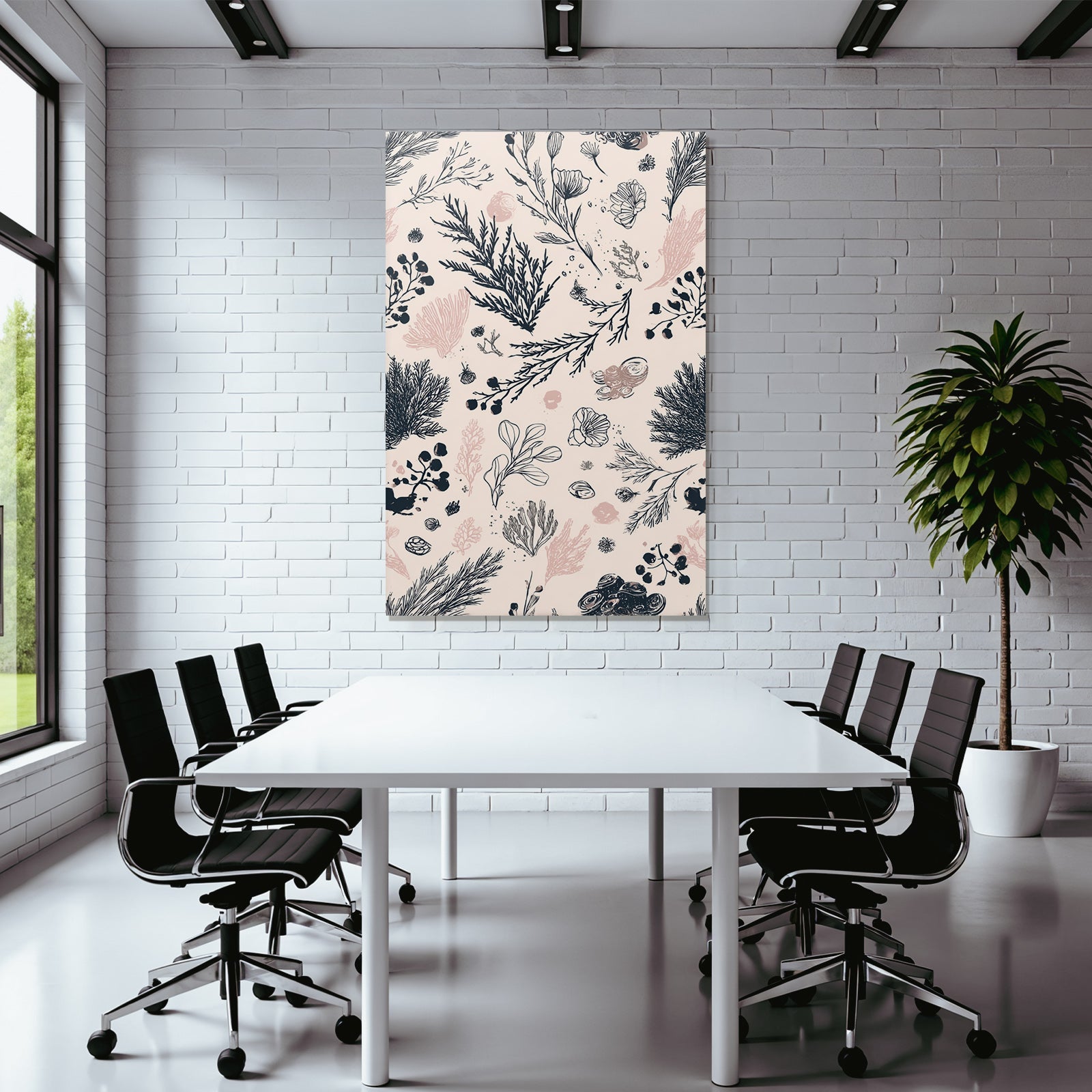 Botanische Muster Pflanzen Und Algen Illustration Zarte Hintergrund
