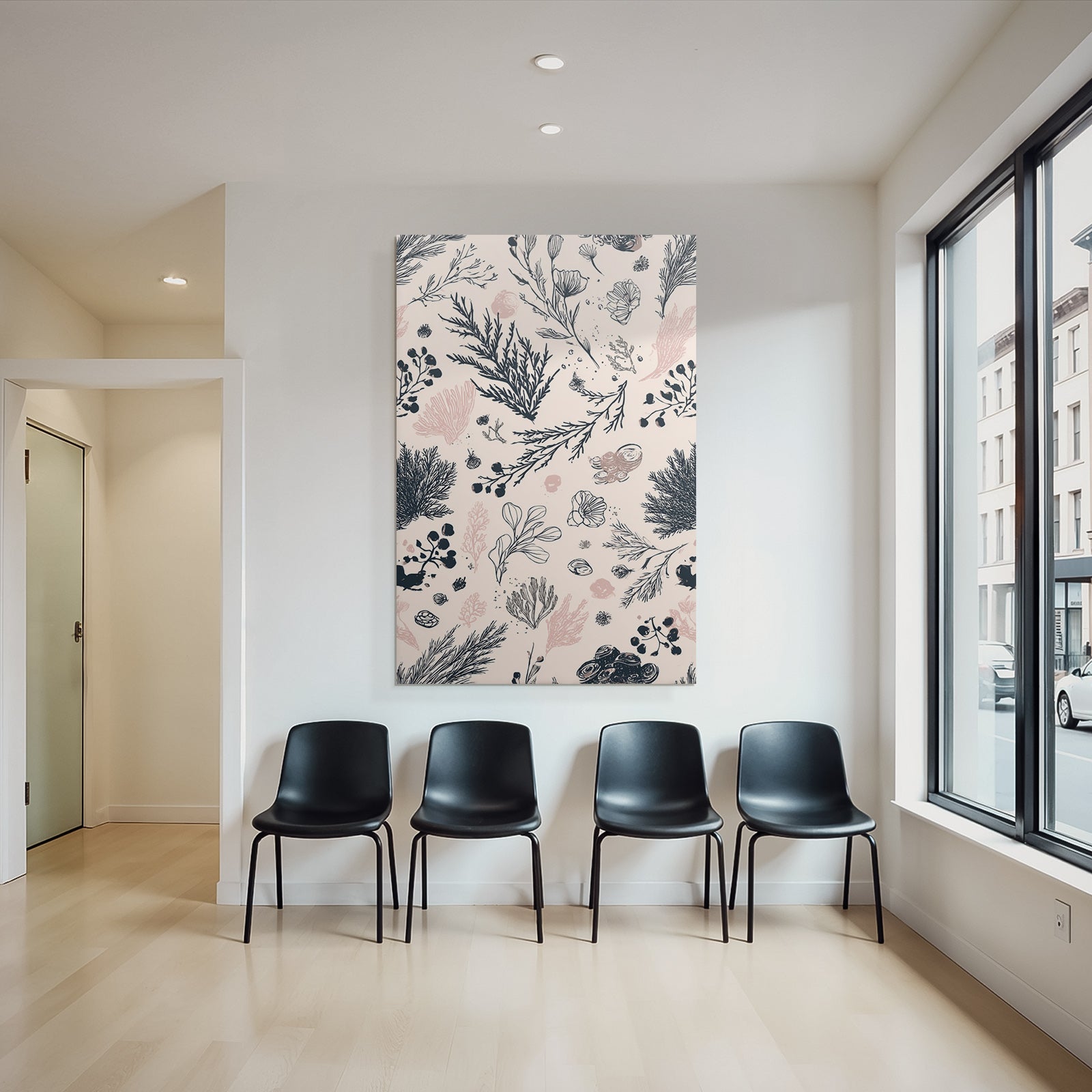 Botanische Muster Pflanzen Und Algen Illustration Zarte Hintergrund