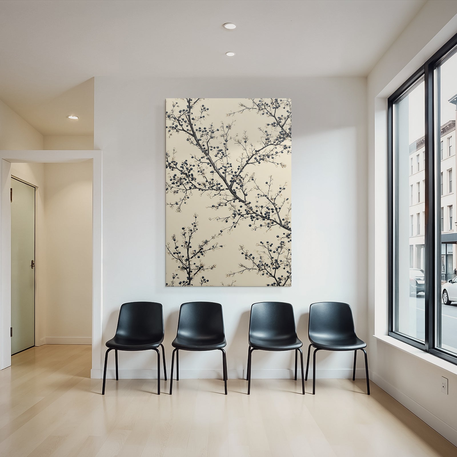 Botanisches Design Mit Dunklen Beeren Auf Hellem Hintergrund