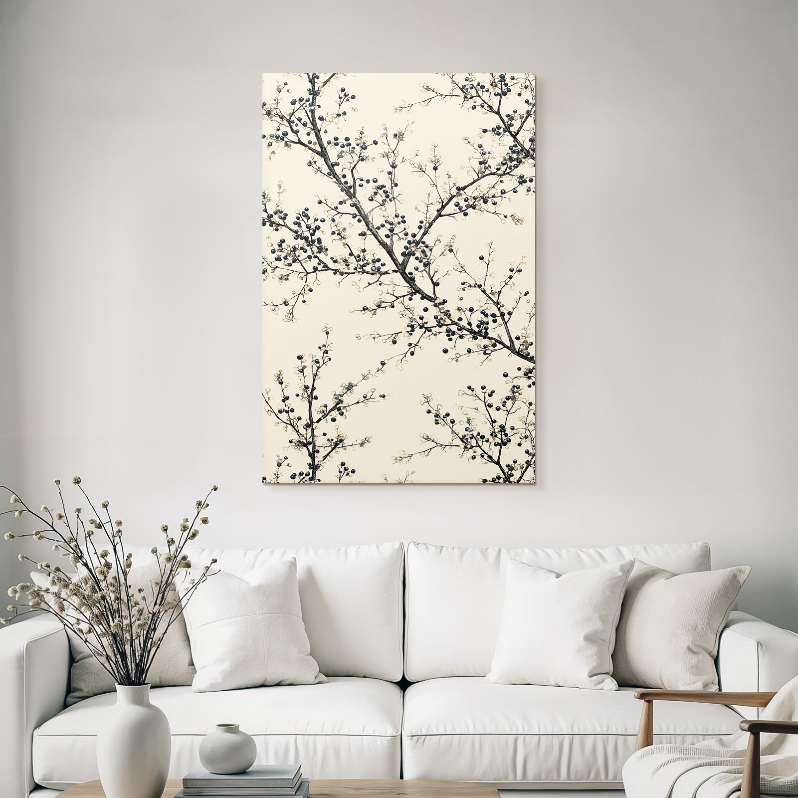Botanisches Design Mit Dunklen Beeren Auf Hellem Hintergrund