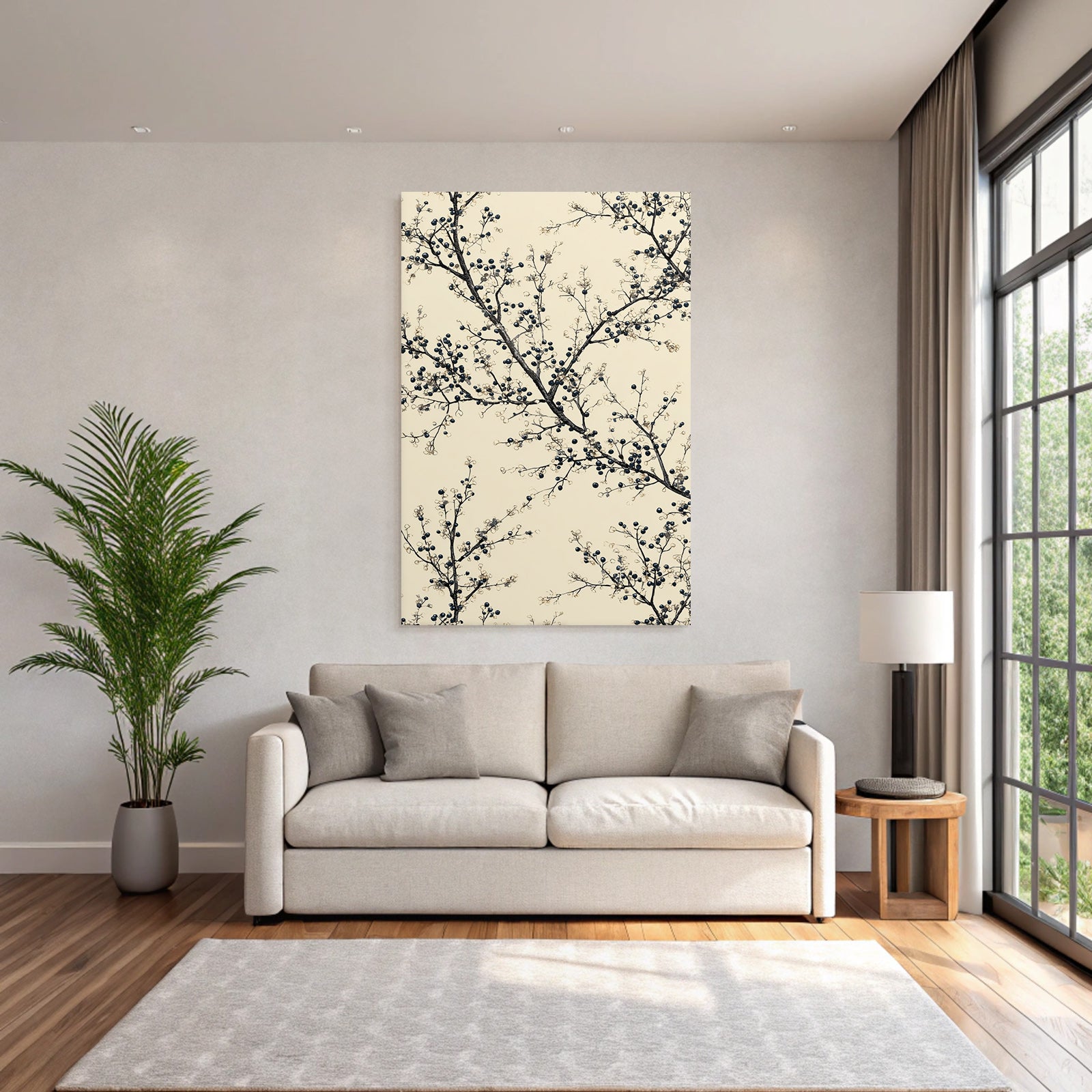 Botanisches Design Mit Dunklen Beeren Auf Hellem Hintergrund