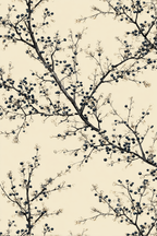Botanisches Design Mit Dunklen Beeren Auf Hellem Hintergrund | Illustration und Zeichnung | Kunstgattungen