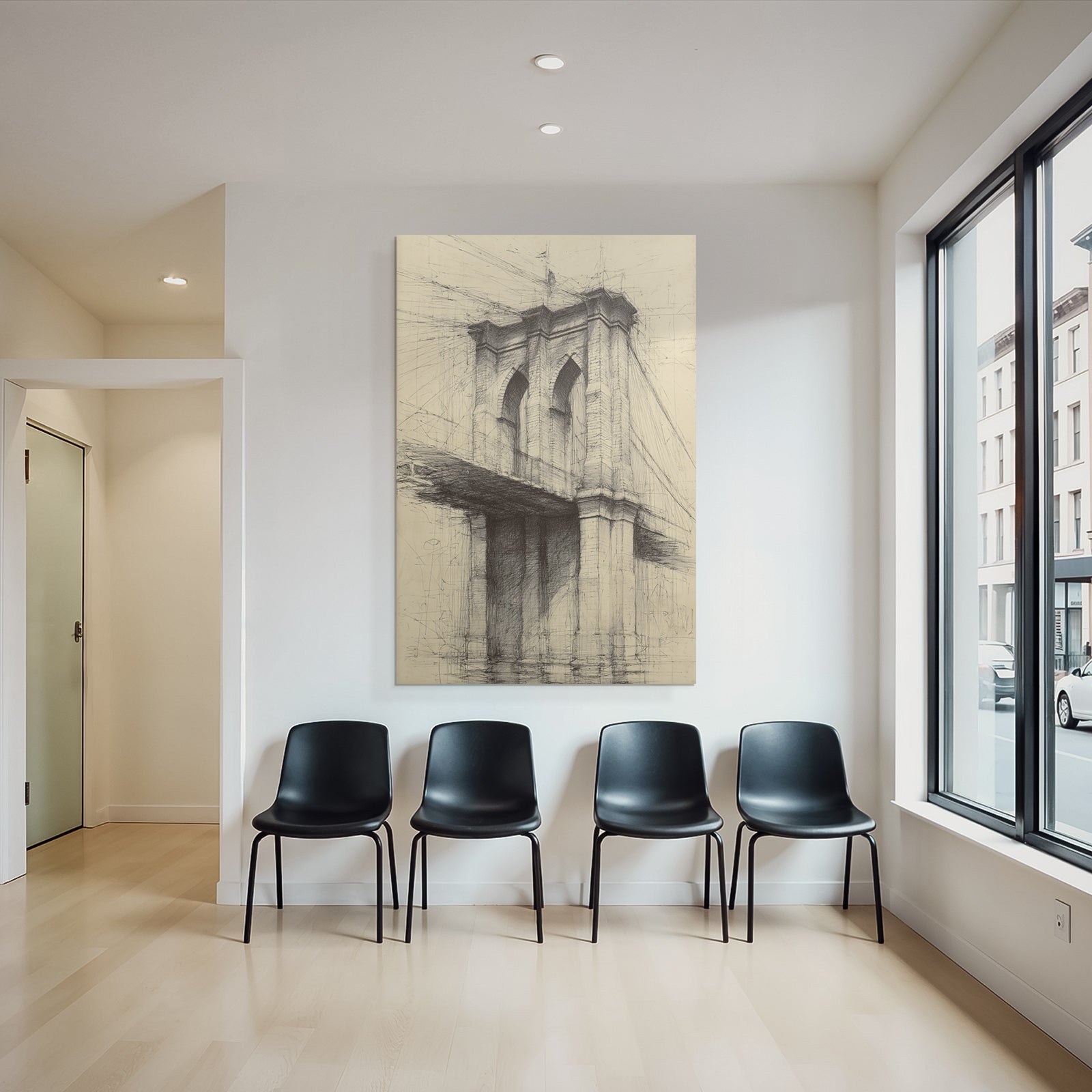 Brücke Skizze Architektonische Elemente Realistische Darstellung