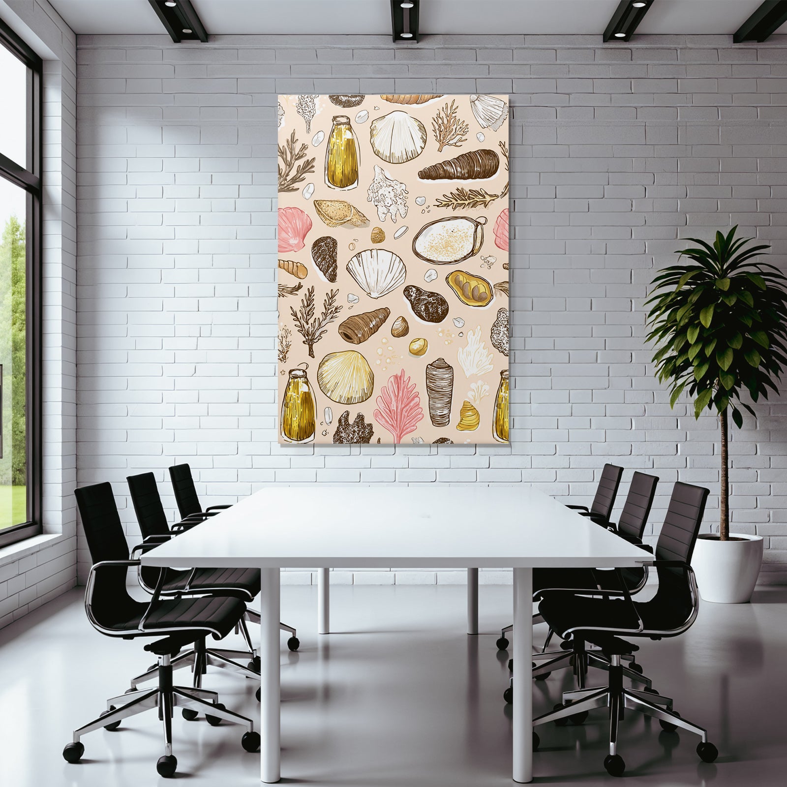 Bunte Meeres Elements Schalen Korallen Seegras Hintergrund