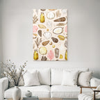 Bunte Meeres Elements Schalen Korallen Seegras Hintergrund