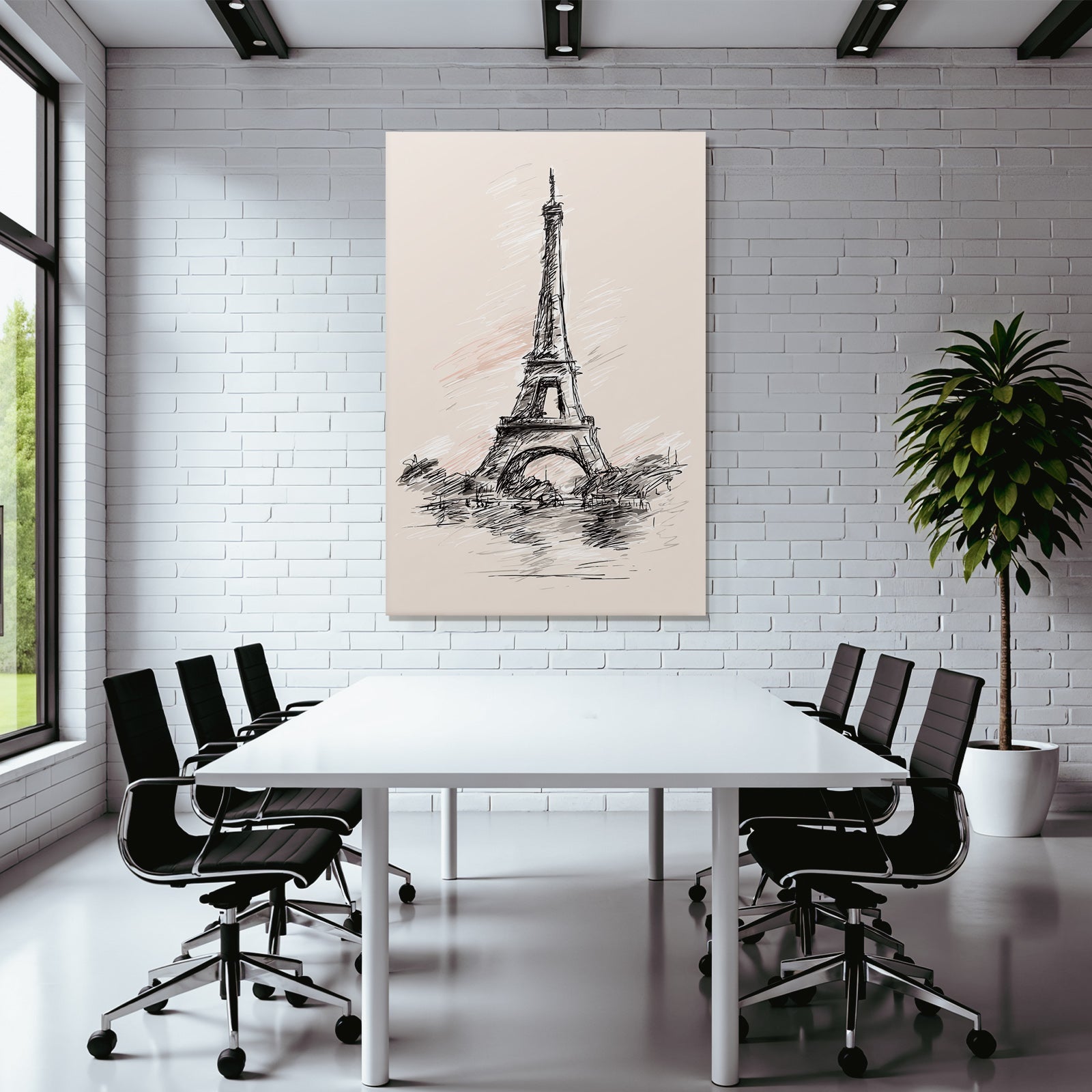 Eiffelturm Skizze Händisch Gezeichnet Paris Frankreich