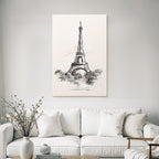 Eiffelturm Skizze Händisch Gezeichnet Paris Frankreich