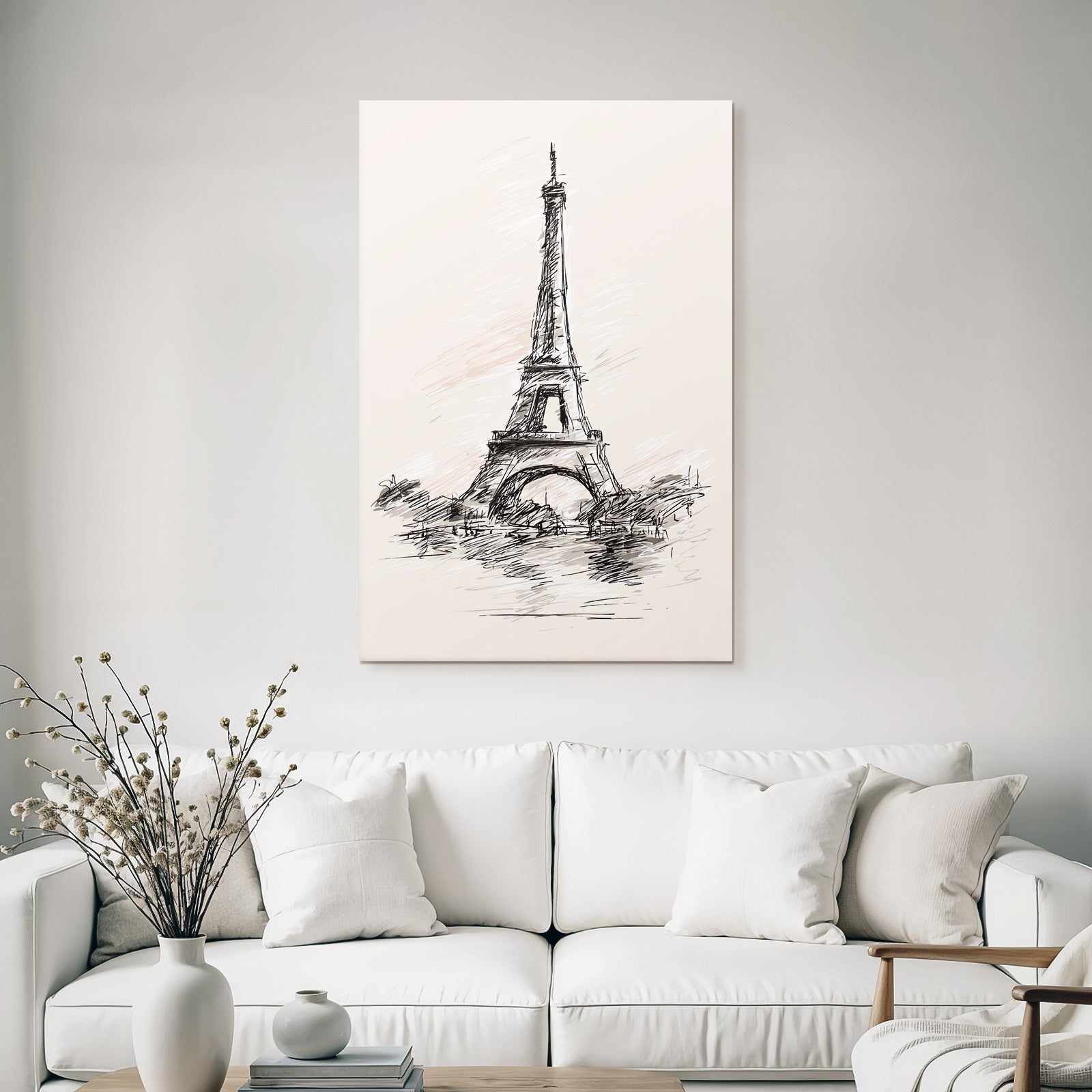 Eiffelturm Skizze Händisch Gezeichnet Paris Frankreich