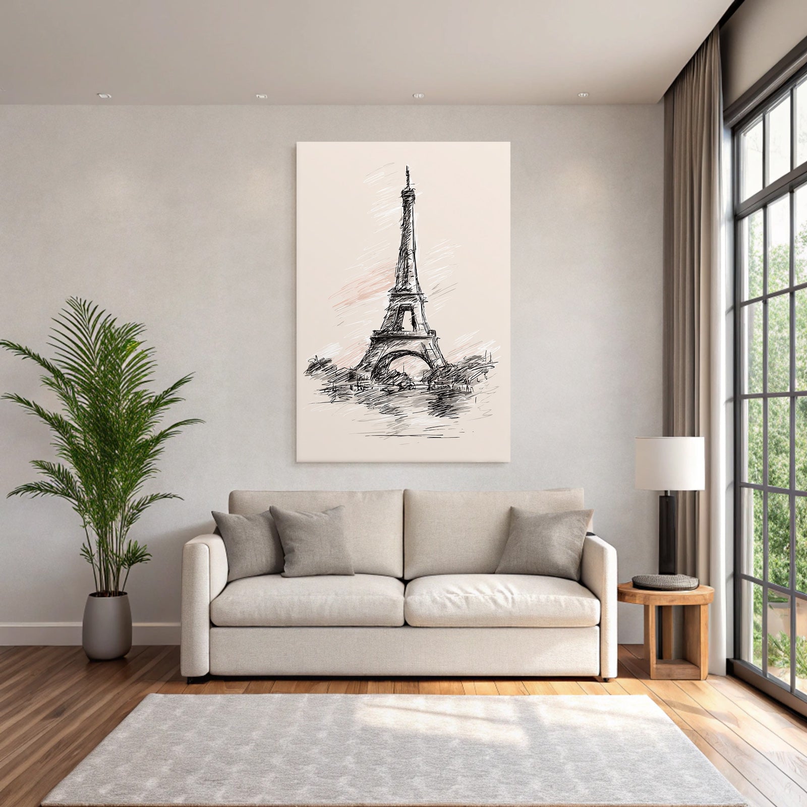 Eiffelturm Skizze Händisch Gezeichnet Paris Frankreich