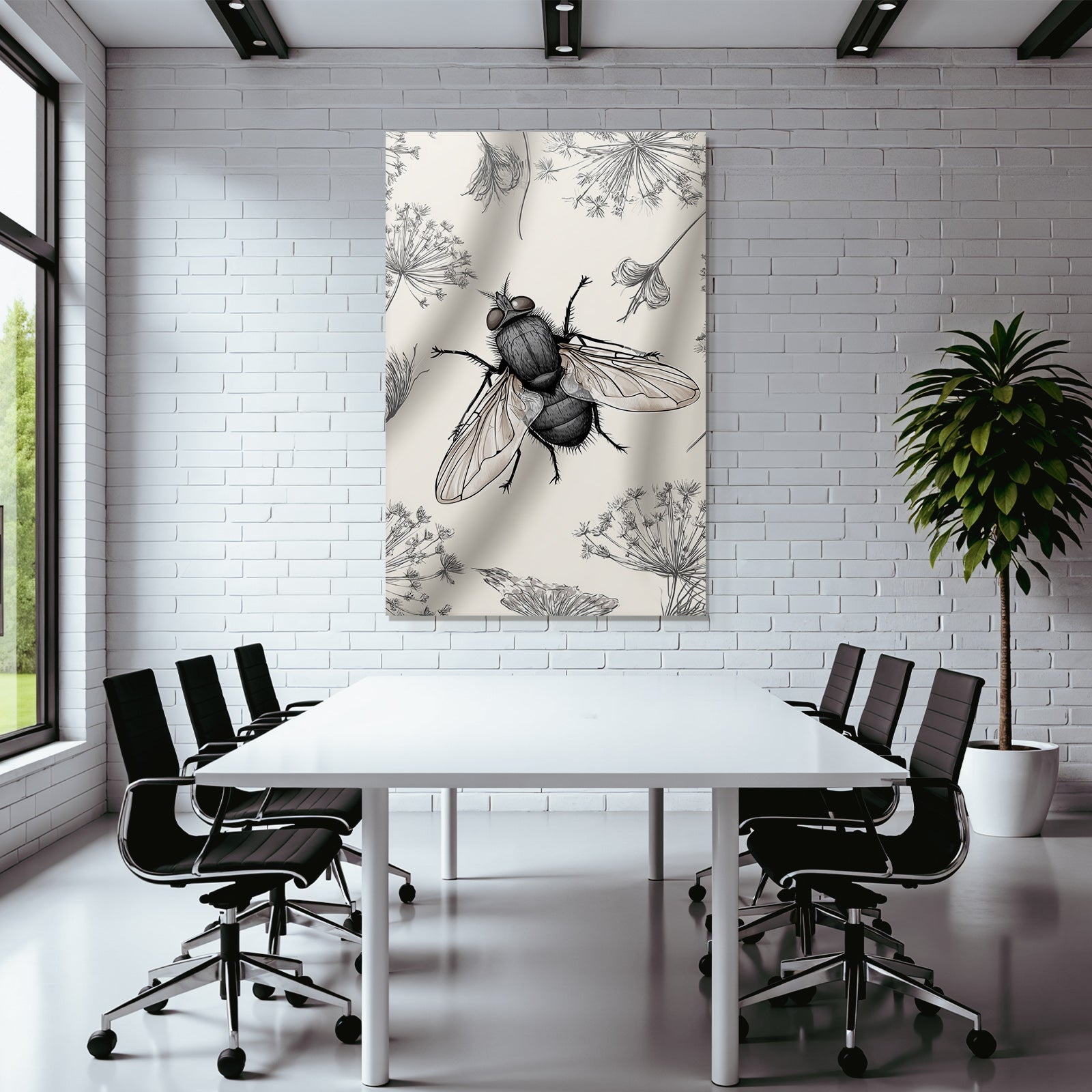 Fliegen Und Botanische Skizzen Illustration