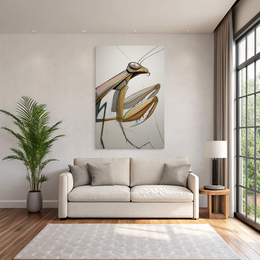 Gebet Mantis Kunstwerk Stilisiertes Design