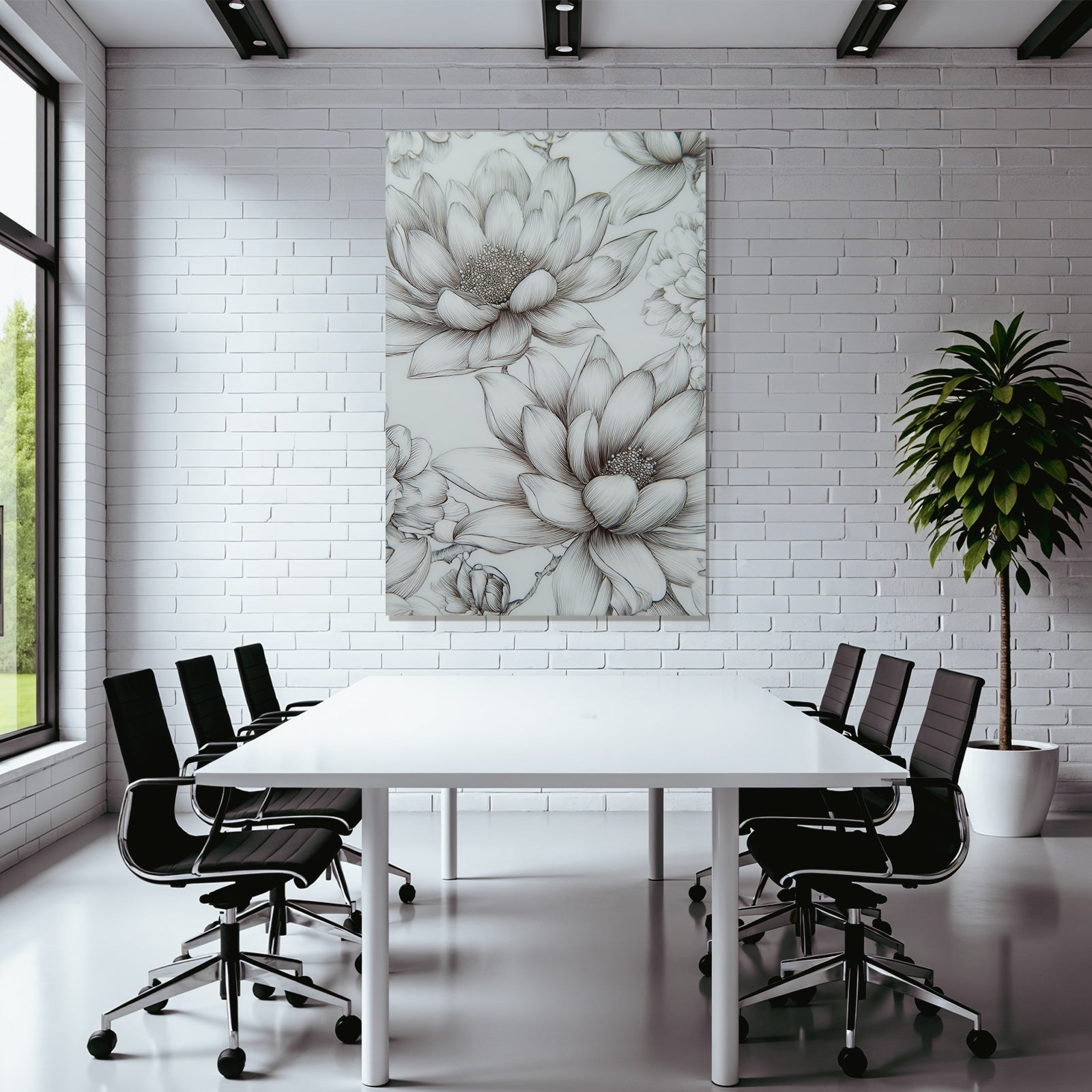 Lotus Blumen Detailierte Illustration Sanfte Linienarbeit