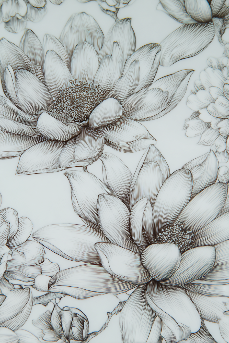 Lotus Blumen Detailierte Illustration Sanfte Linienarbeit | Illustration und Zeichnung | Kunstgattungen