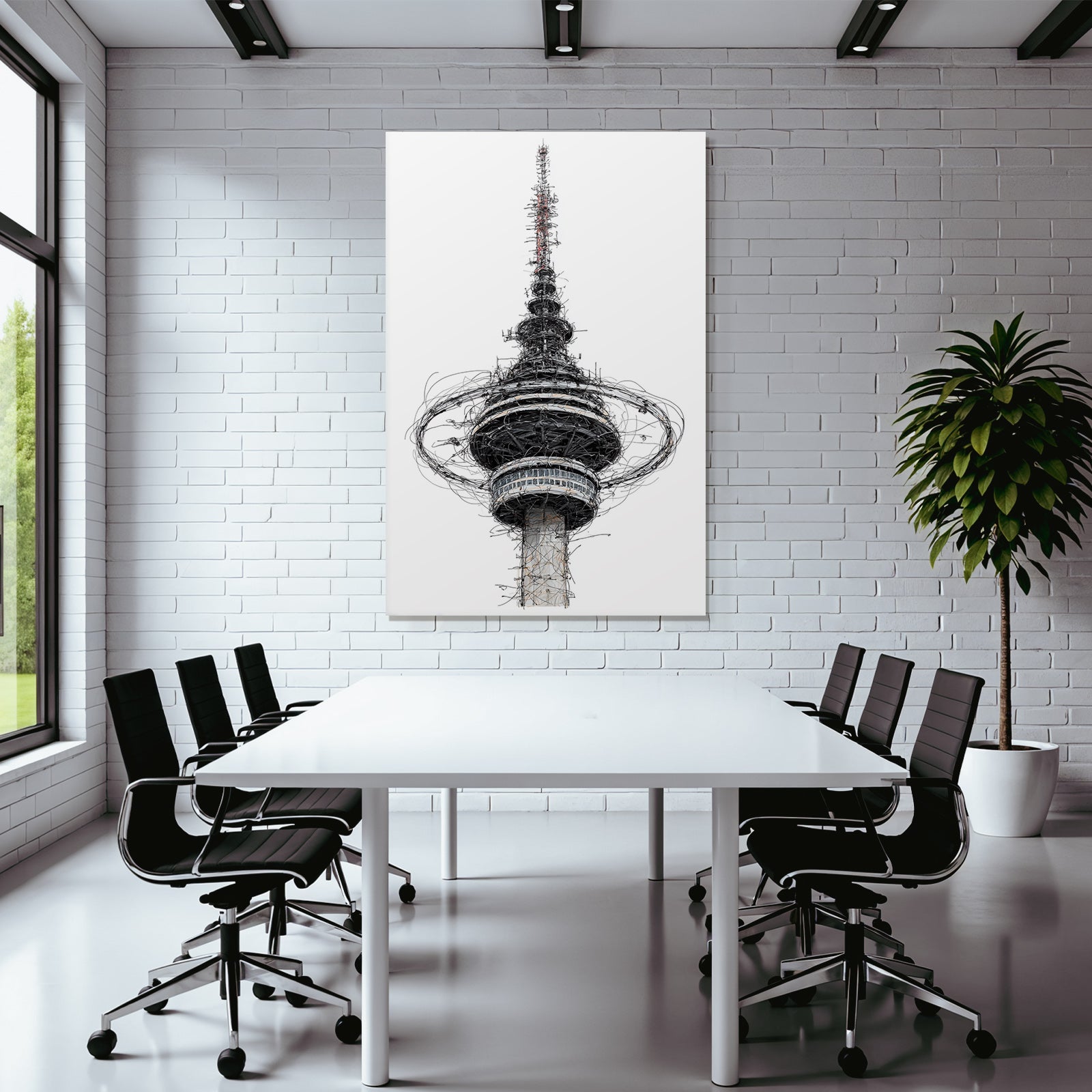 Turm Mit Antennen Kunstvolle Darstellung