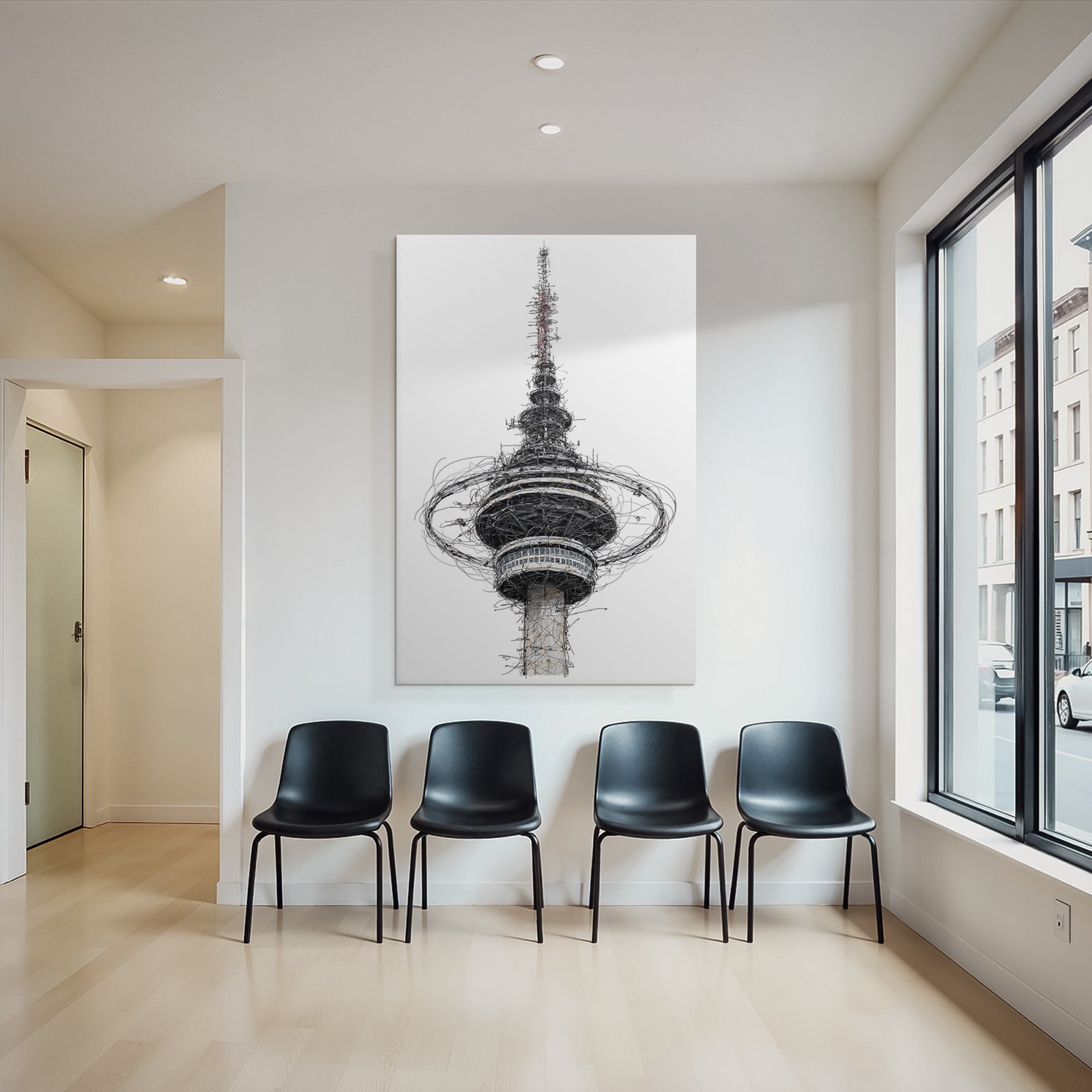 Turm Mit Antennen Kunstvolle Darstellung