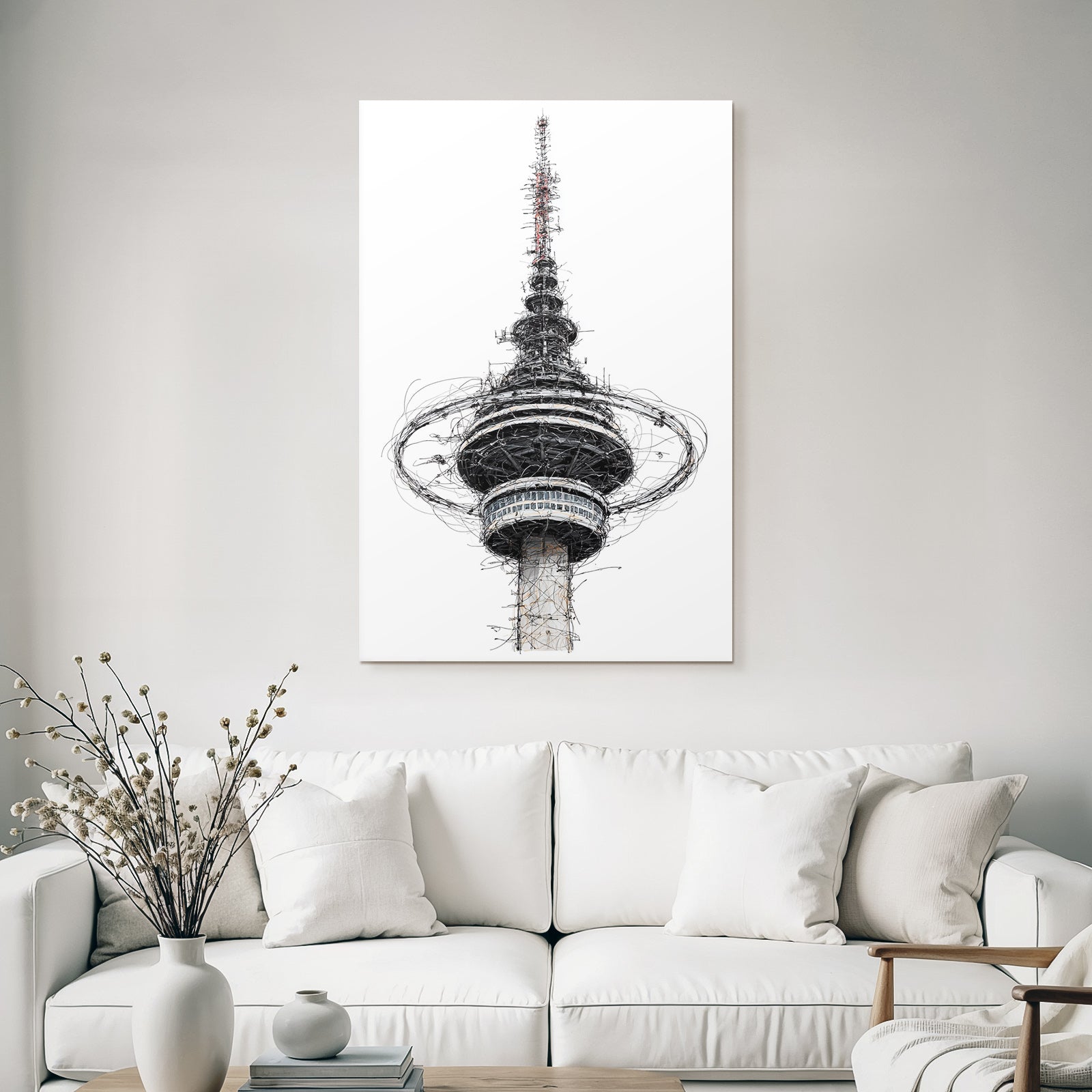 Turm Mit Antennen Kunstvolle Darstellung