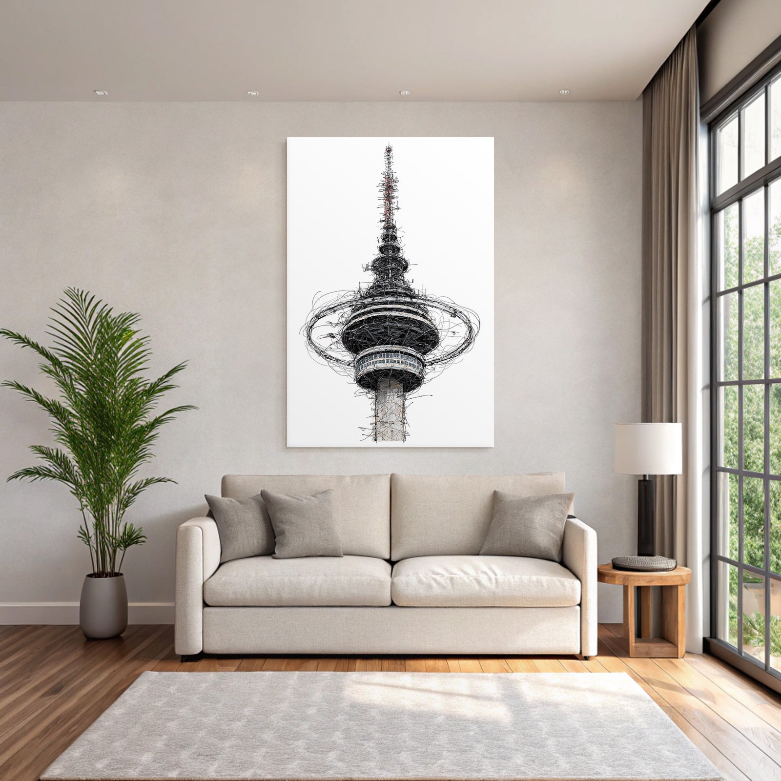 Turm Mit Antennen Kunstvolle Darstellung