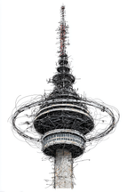 Turm Mit Antennen Kunstvolle Darstellung | Illustration und Zeichnung | Kunstgattungen