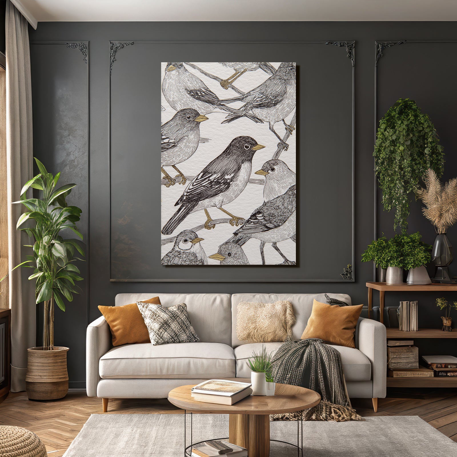 Vintage Vogelillustrationen Detailreiche Muster Und Merkmale