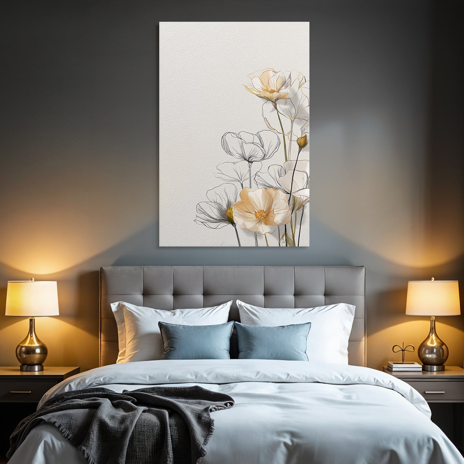 Zarte Blumenillustration Weicher Hintergrund Kunstwerk