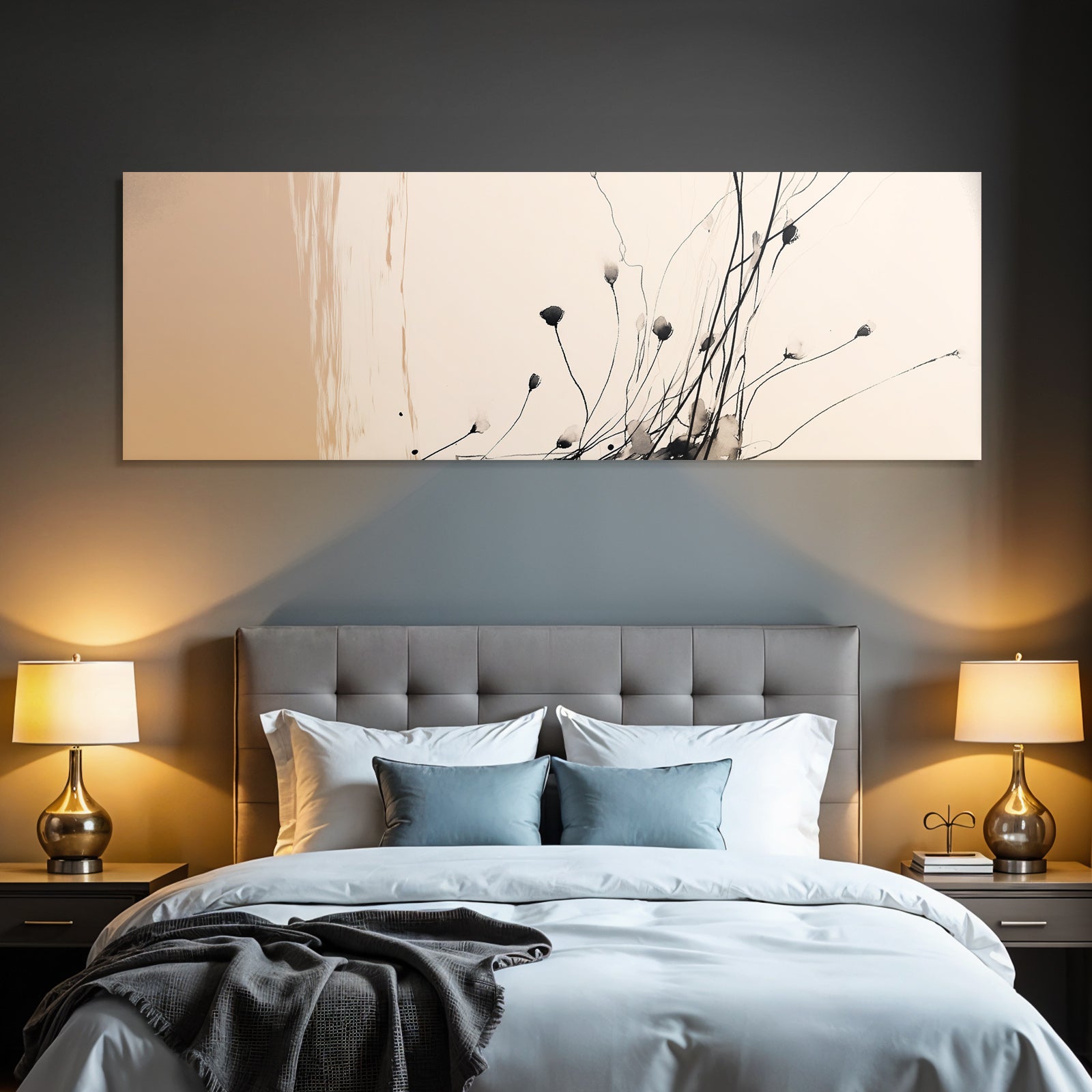 Abstracte Kunst Mit Tintenlinien Und Natur Inspiration