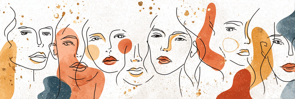 Abstrakte Gesichter Line Art Erdtöne Minimalistisch | Illustration und Zeichnung | Kunstgattungen