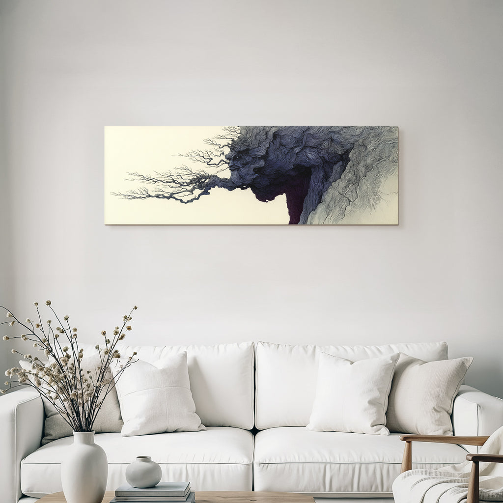 Baum Und Gesicht Natur Themen Stilisierte Grafik