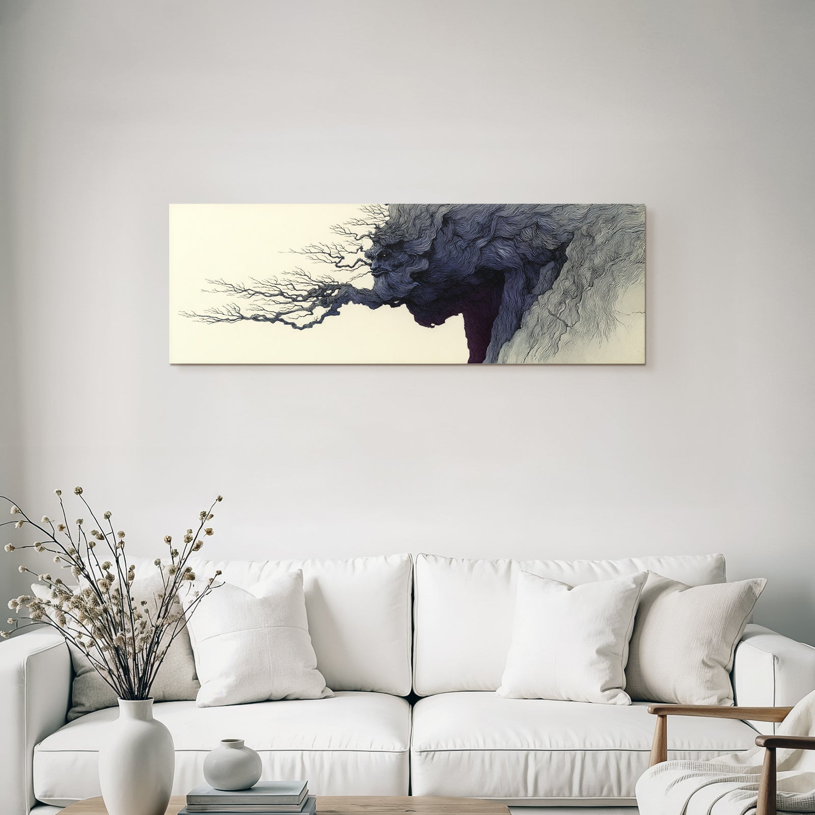 Baum Und Gesicht Natur Themen Stilisierte Grafik