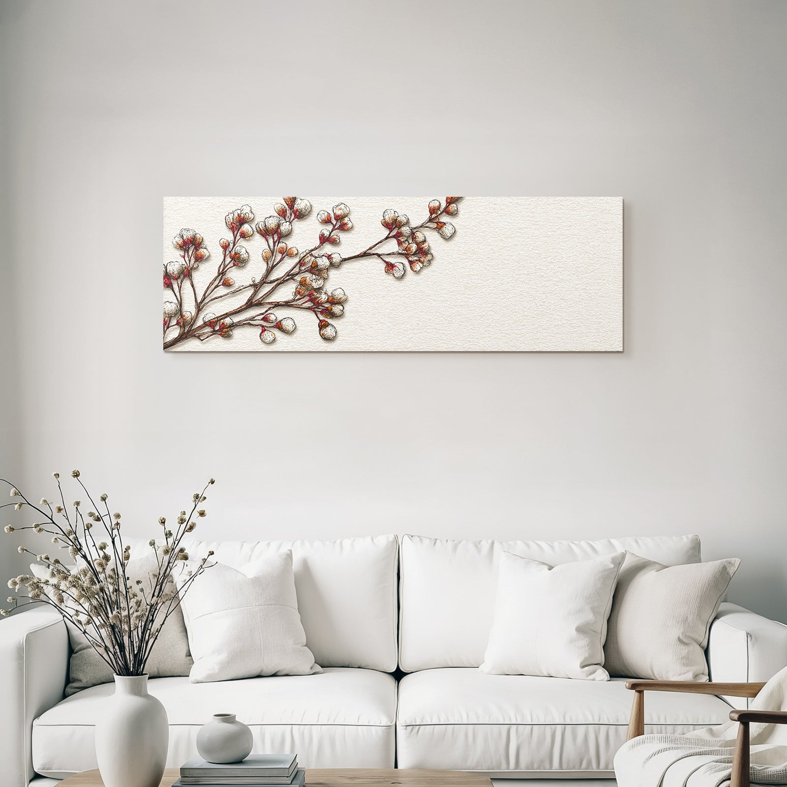 Baumzweig Mit Baumwoll Blüten