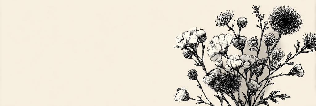 Blumendetailzeichnung Schwarz Und Weiß Auf Beigem Hintergrund | Illustration und Zeichnung | Kunstgattungen