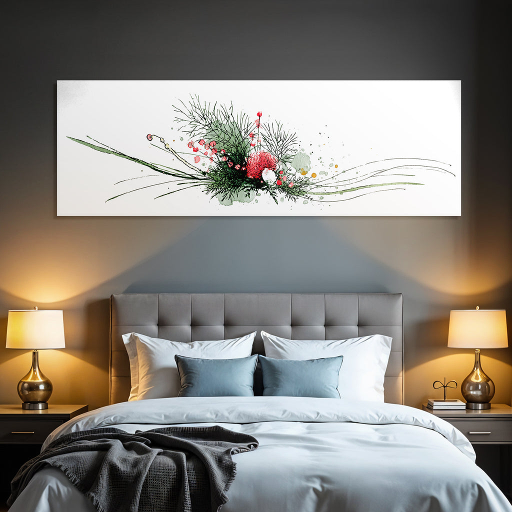 Botanische Aquarell Illustration Mit Folien Und Blüten