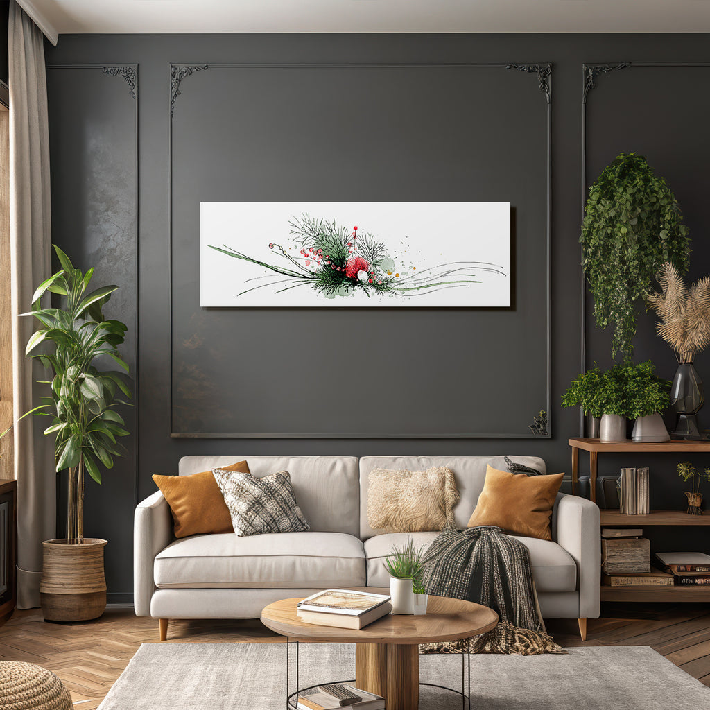 Botanische Aquarell Illustration Mit Folien Und Blüten