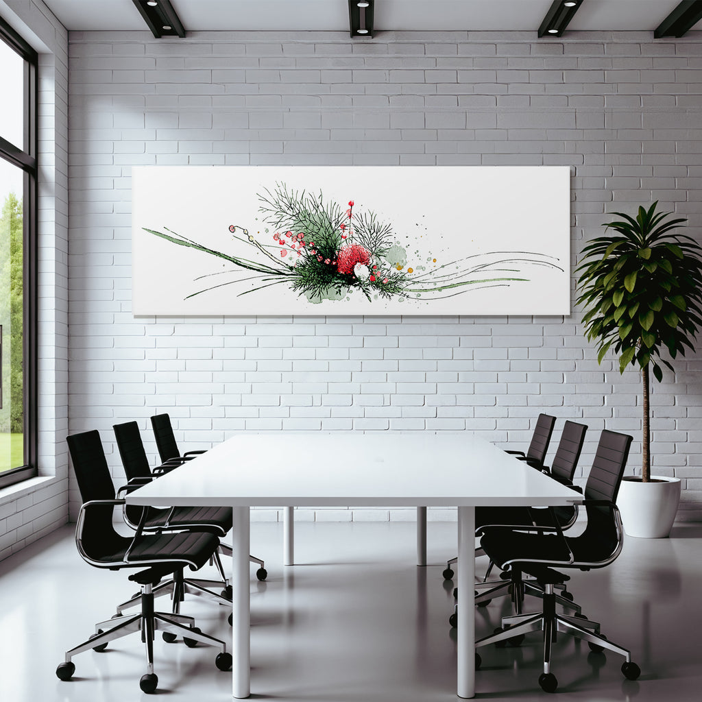 Botanische Aquarell Illustration Mit Folien Und Blüten