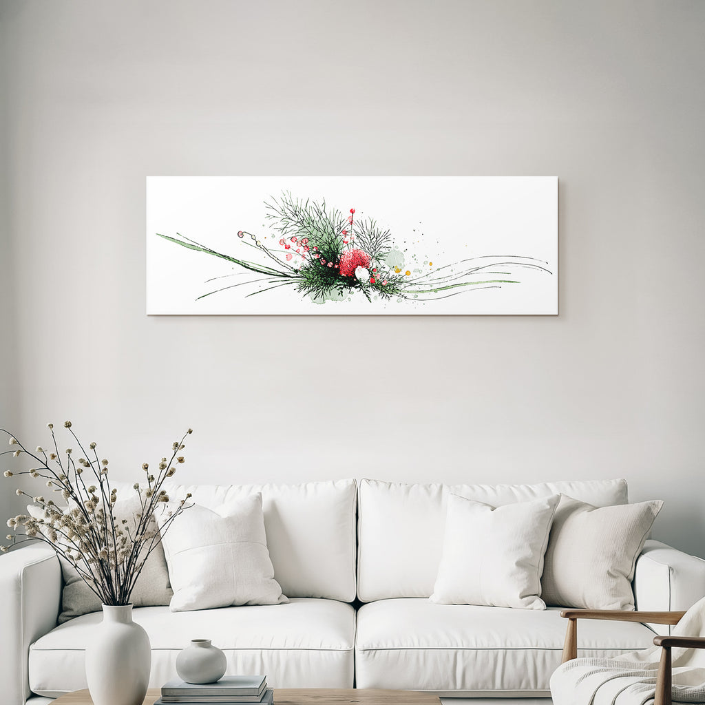 Botanische Aquarell Illustration Mit Folien Und Blüten