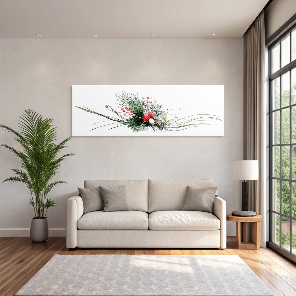 Botanische Aquarell Illustration Mit Folien Und Blüten